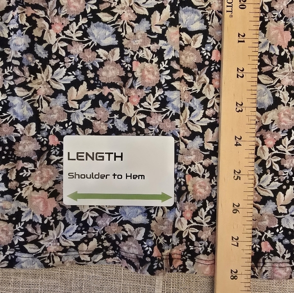 J.Jill Medium Cotton Modal Blend Pleated Floral Tunic - Picture 10 of 11